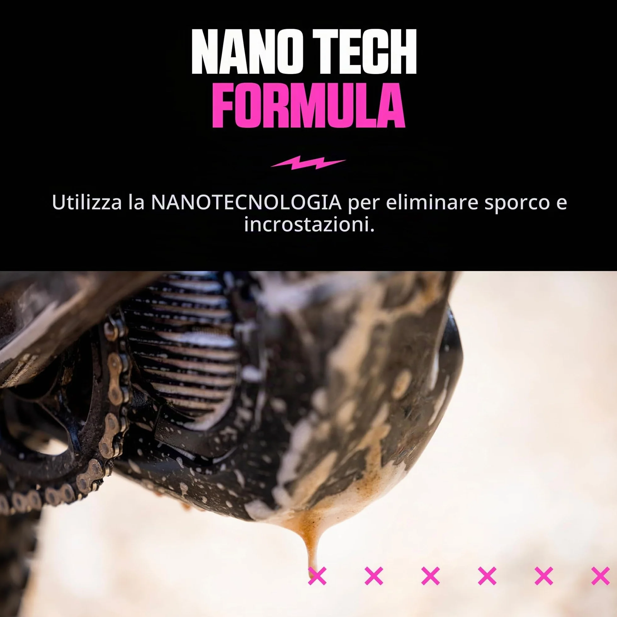 Muc-Off Nano Gel Detergente Bici Concentrato 1 l Ricarica Biodegradabile Azione Rapida