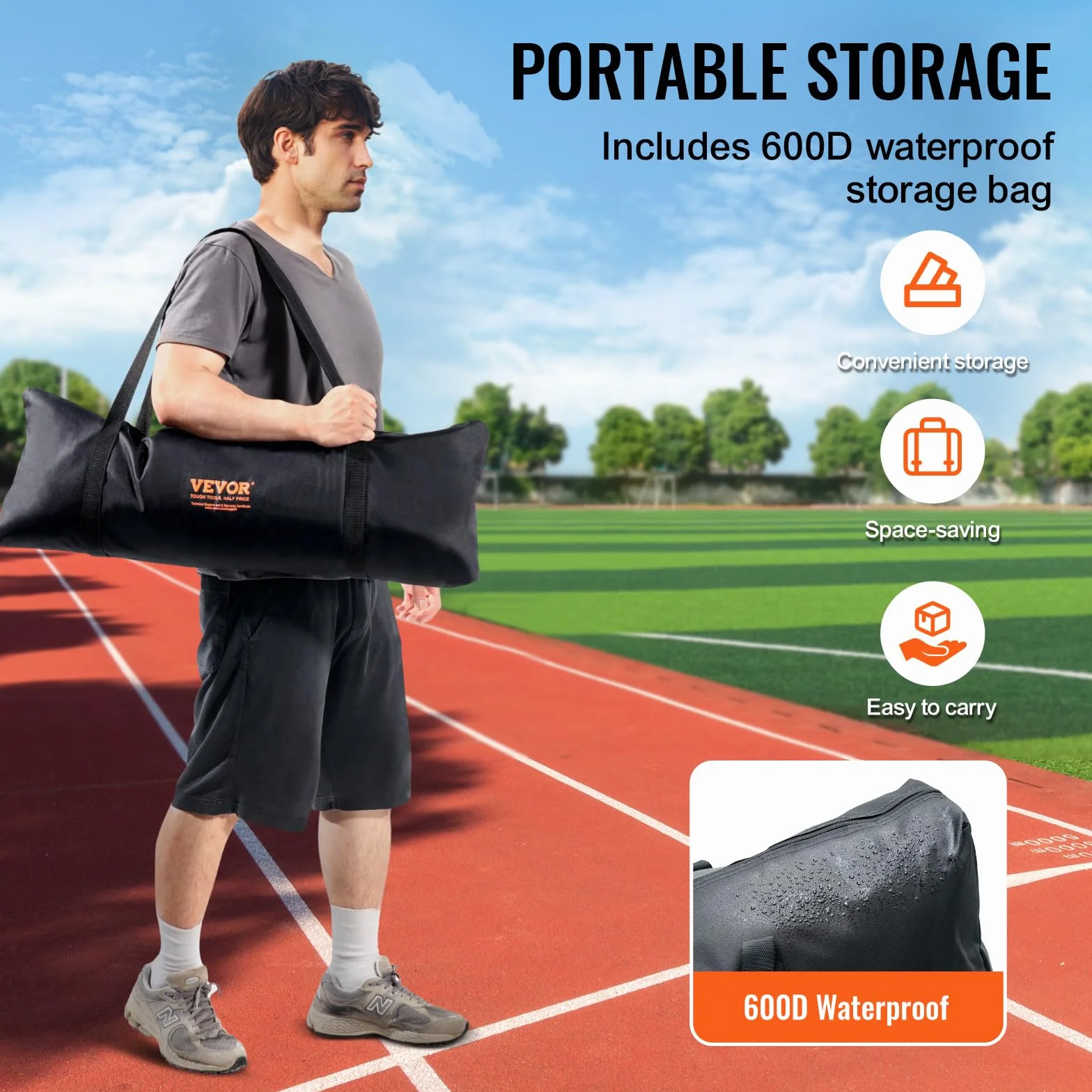 VEVOR Barricade Backstop Rete, Barriera sportiva per palloni, attrezzatura portatile per pratica con borsa per il trasporto, schermo di protezione per baseball, softball, lacrosse, calcio, hockey,