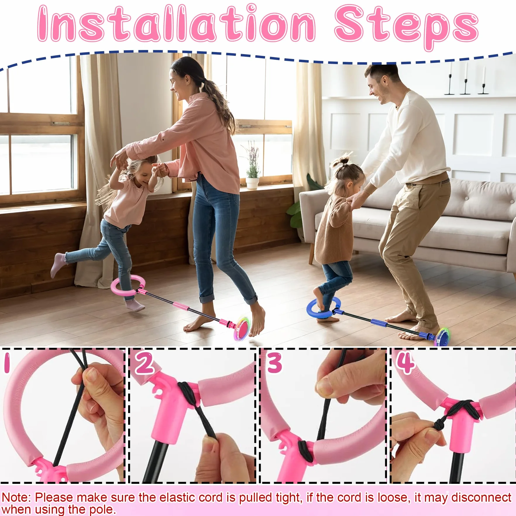 Palla per Caviglia con Luce LED Lampeggiante per Bambini - Rosa