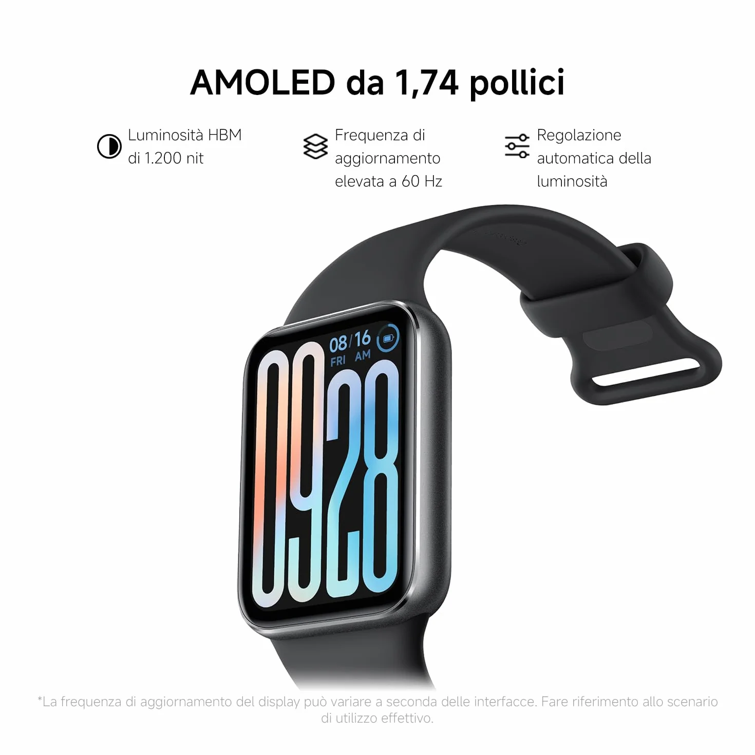 XIAOMI Smart Band 9 Pro Schermo AMOLED 44mm Telaio Alluminio Autonomia 21 giorni Monitoraggio SpO2 GPS 5 ATM