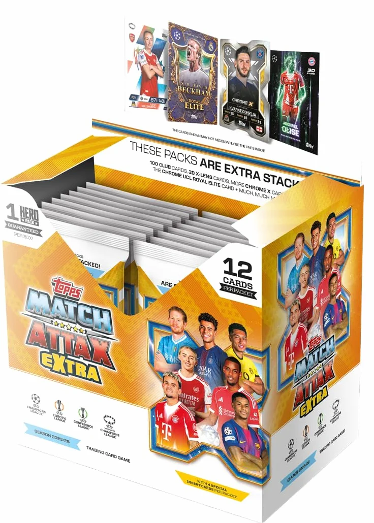 Topps UCC Match Attax Extra 2026 Full Box 32 Bustine Hero Packet