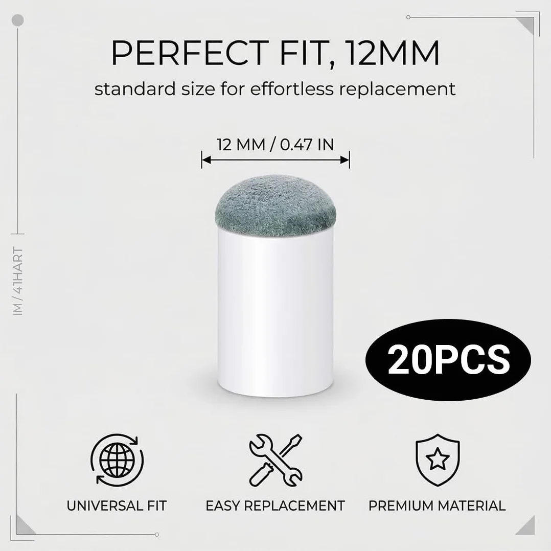 Kołki do Kija Bilardowego 20 Sztuk 12 mm Bezklejowe Wymienne