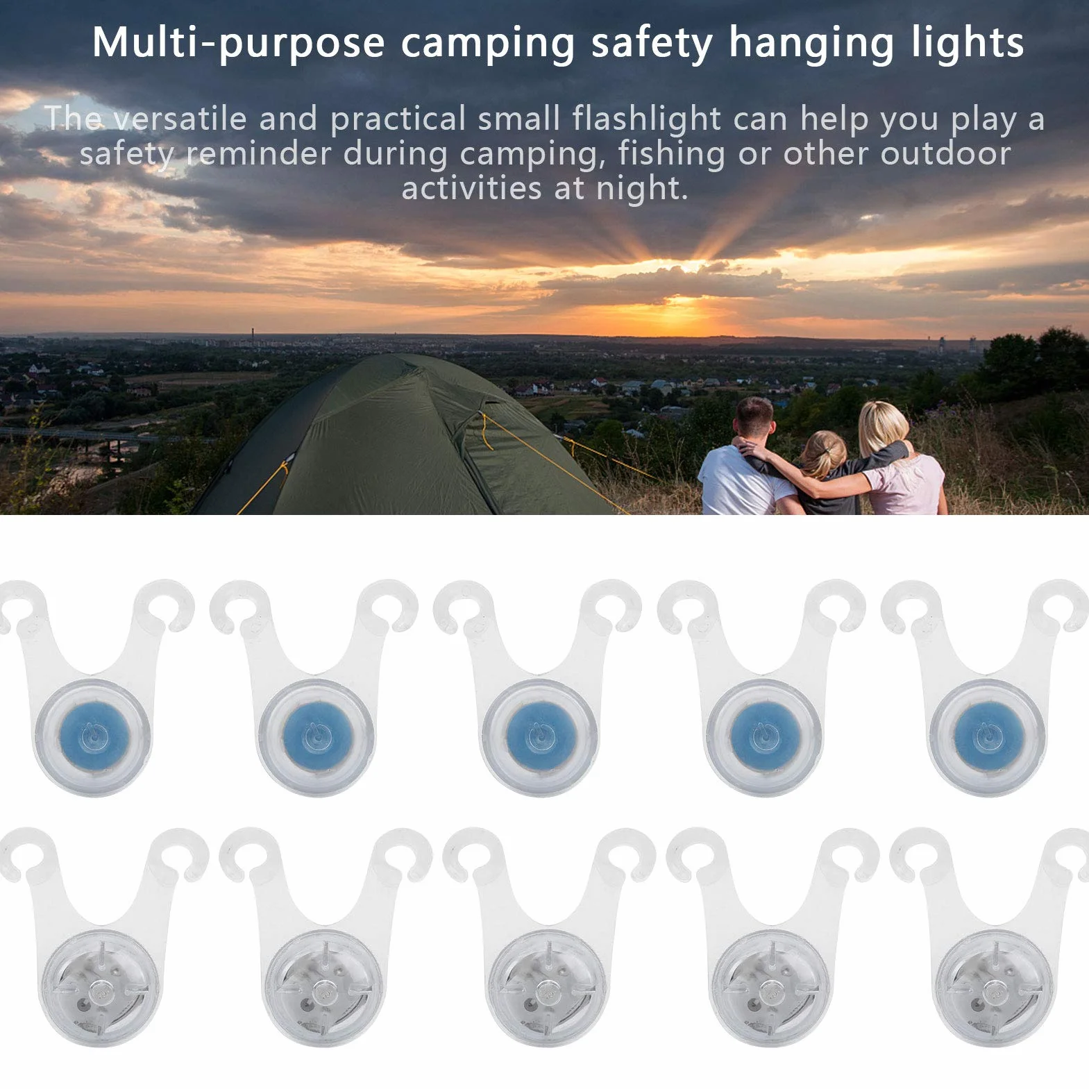 Keenso Corda da Campeggio LED 10pcs Luci di Avvertimento in Silicone per Esterni