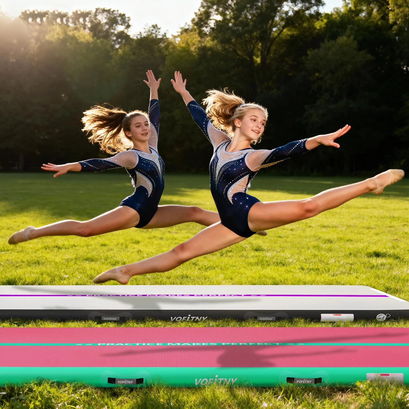 VOFiTNY Tappetino Ginnastica Artistica Di altezza Tappetino da Ginnastica Gonfiabile multiuso robusto, per casa/palestra Air Tumbling Track
