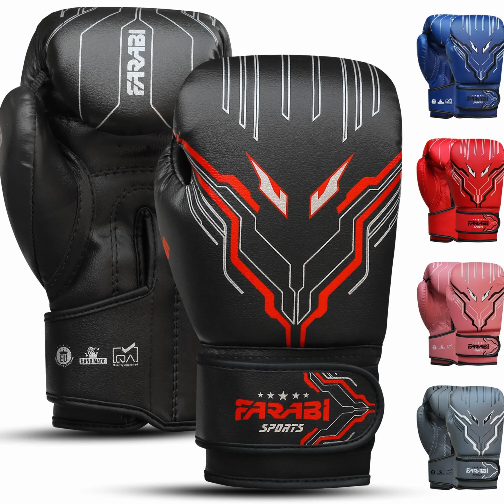 Farabi Sports guantoni boxe bambini Junior 6-oz per MMA, Muay Thai e sacco da boxe 5-10 anni
