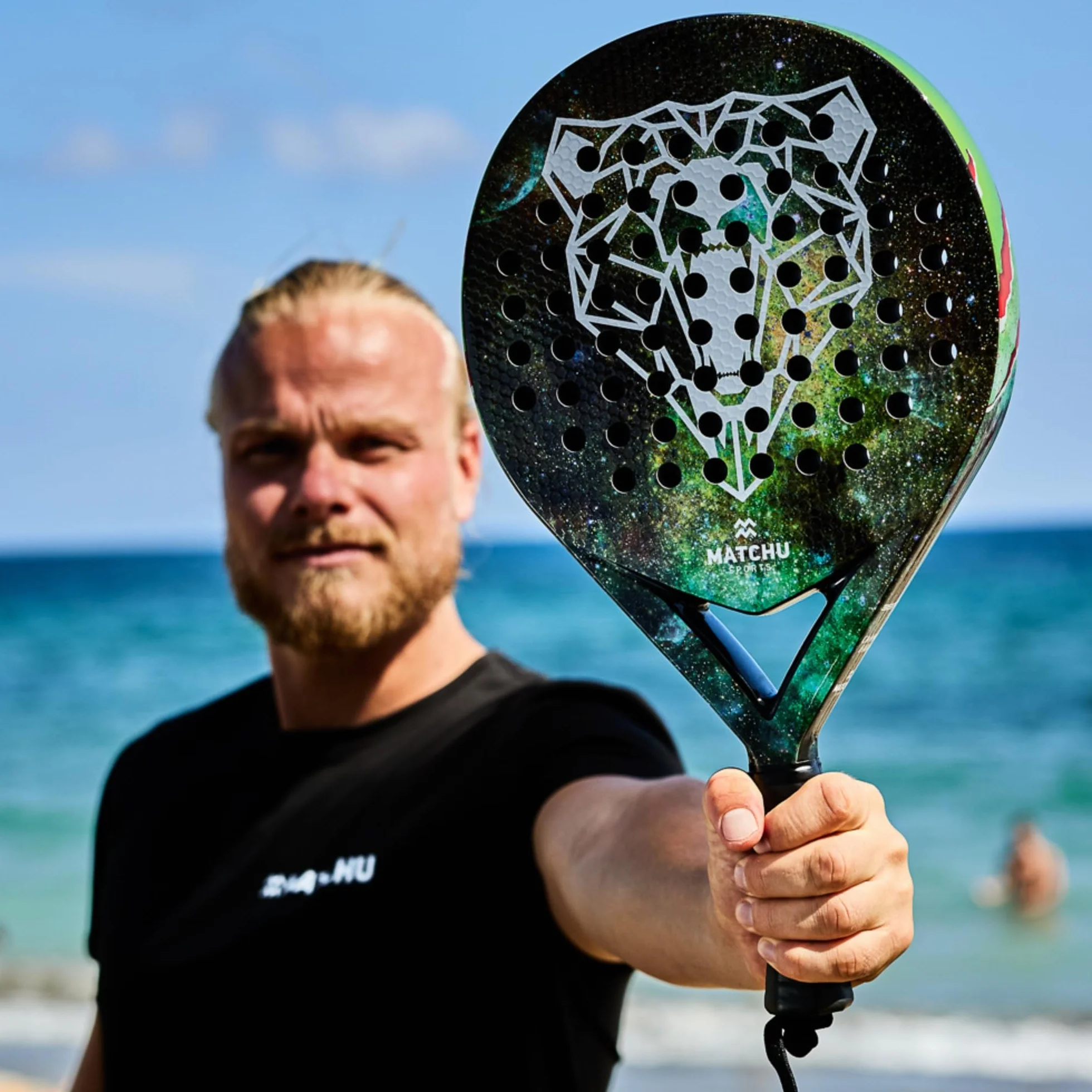 Racchetta Padel MATCHU Telaio Carbonio Fibra Vetro Schiuma EVA Presa 3D