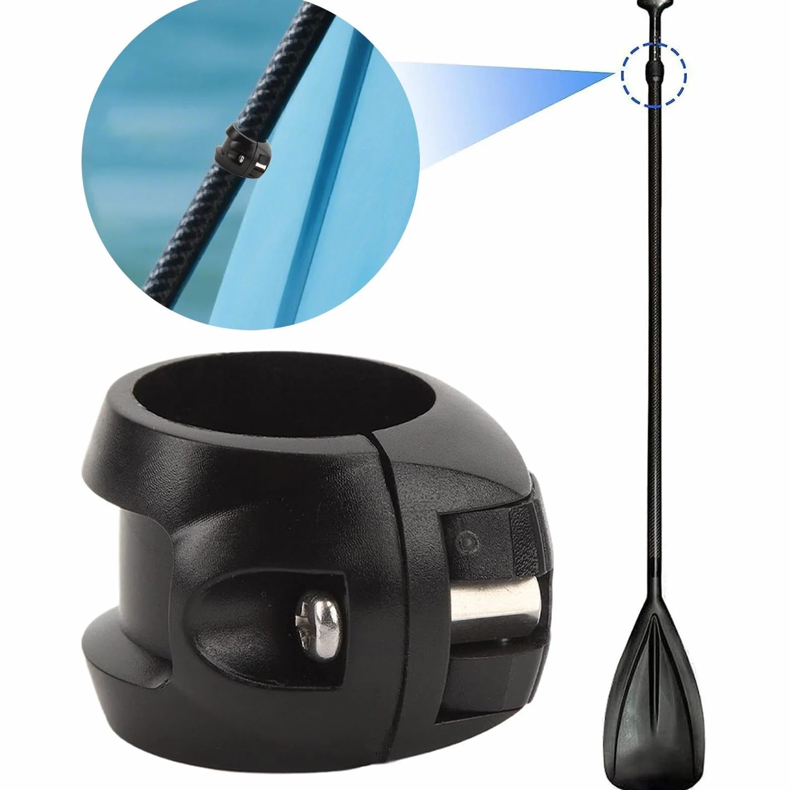 Kayak Paddle Clamp – Connettore regolabile per gamba, attacco in fibra di carbonio, bloccaggio sicuro