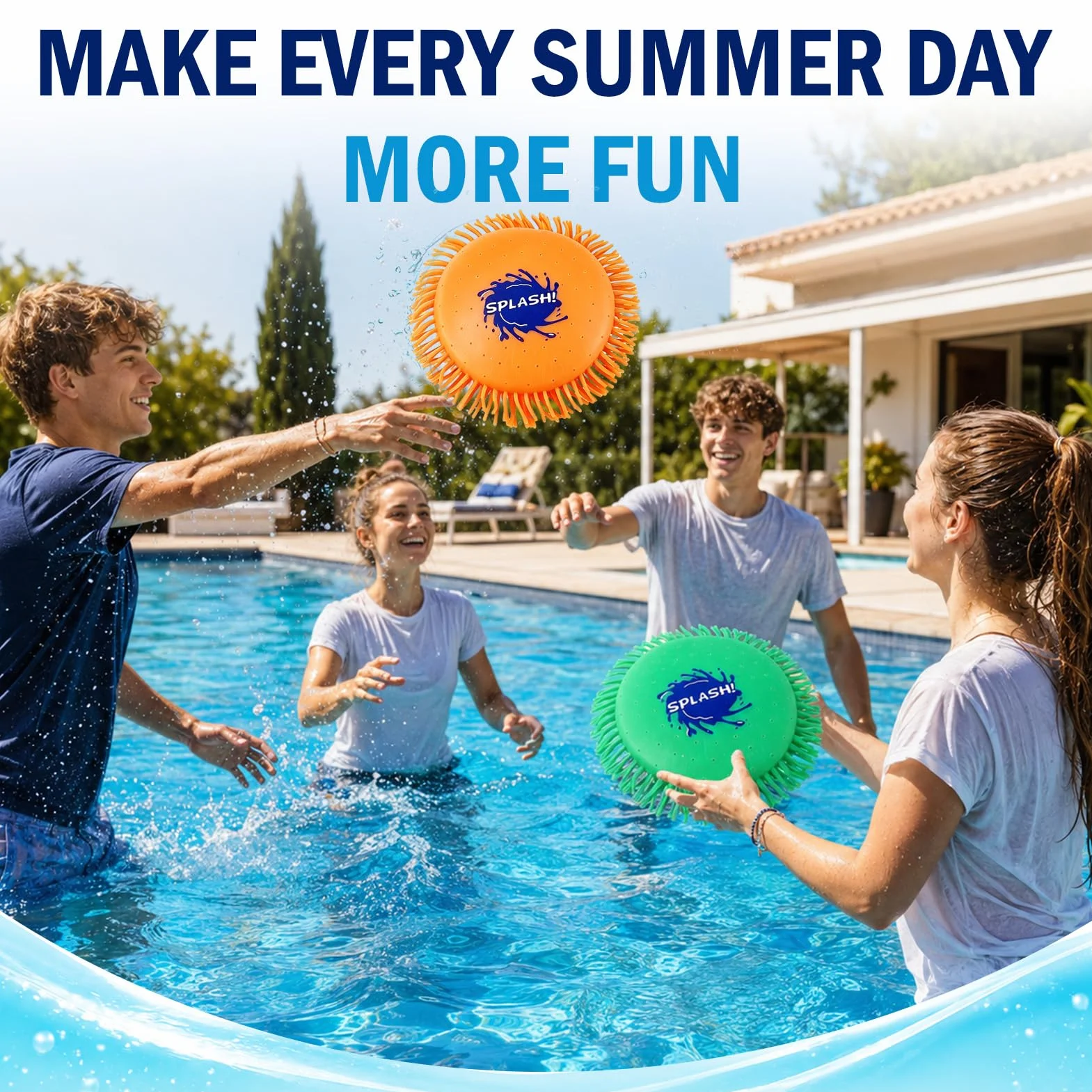 Giocattolo Frisbee Acqua, Disco da lancio in schiuma e silicone, Gioco acquatico in colori vivaci, Divertimento Estivo