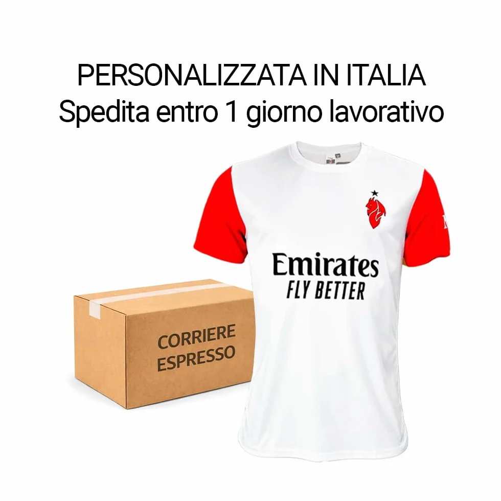 AC Milan Maglia Replica Personalizzabile 100% Poliestere Taglie 4Y-XXL