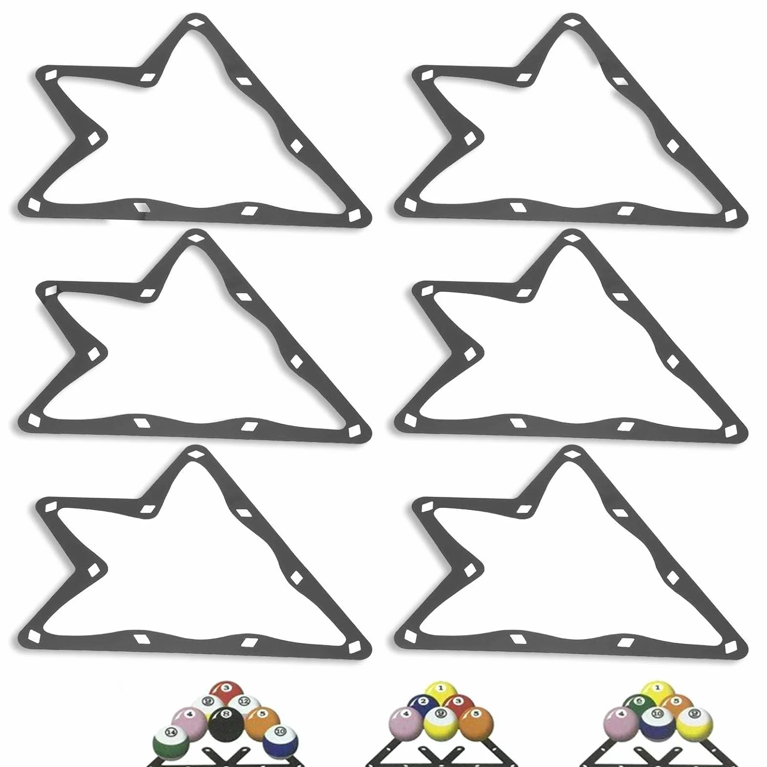 HERCHR Triangolo Biliardo Set 6 PCS Rastrelliera per Palline da Biliardo