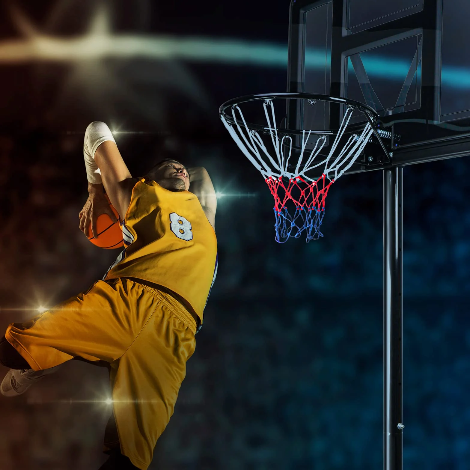 Dripex Canestro da Basket 45 cm Acciaio Parete Rete Nylon Interni Esterni