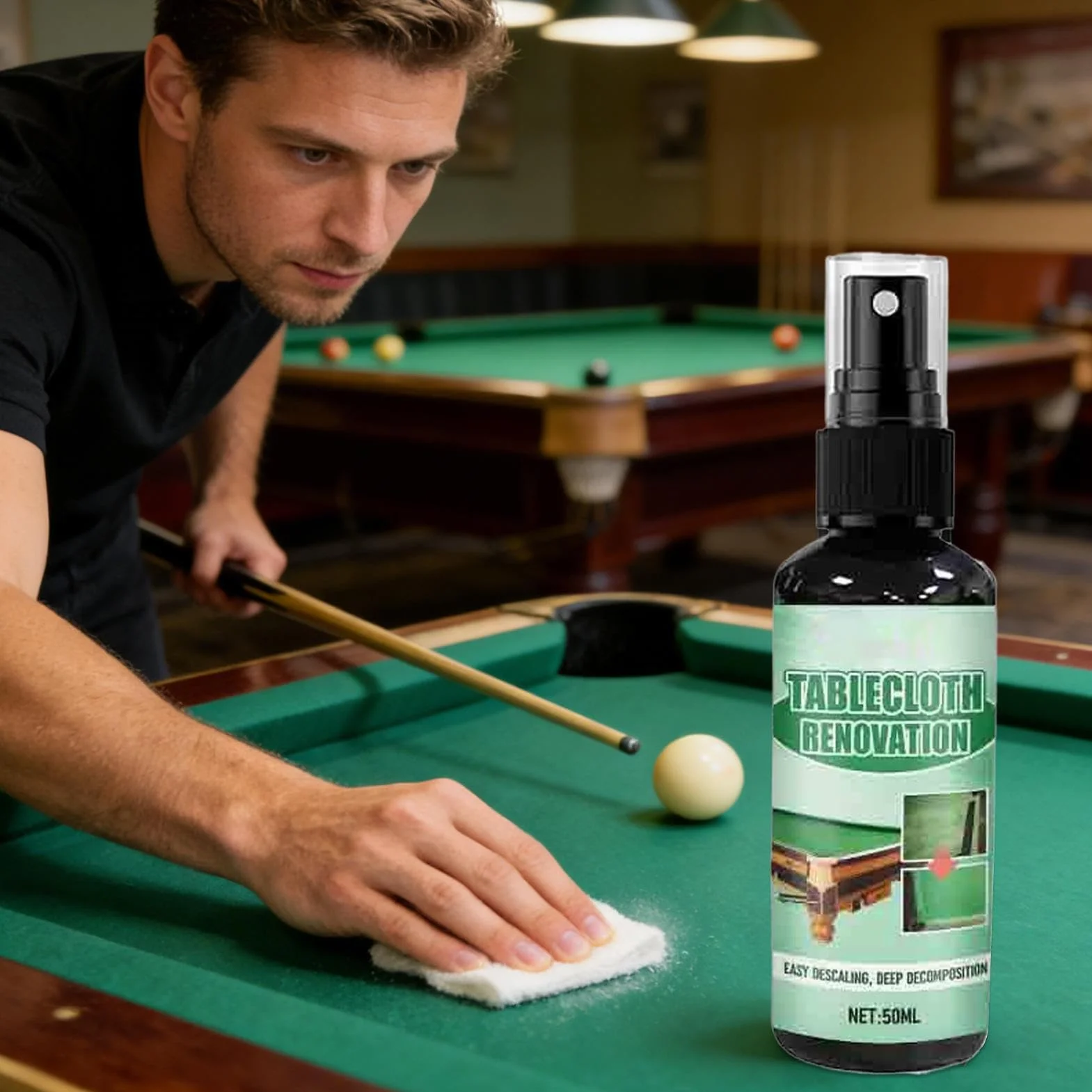 Tavolo da Biliardo Pulitore Kit 50ml Manutenzione del Tessuto Asciugatura Rapida