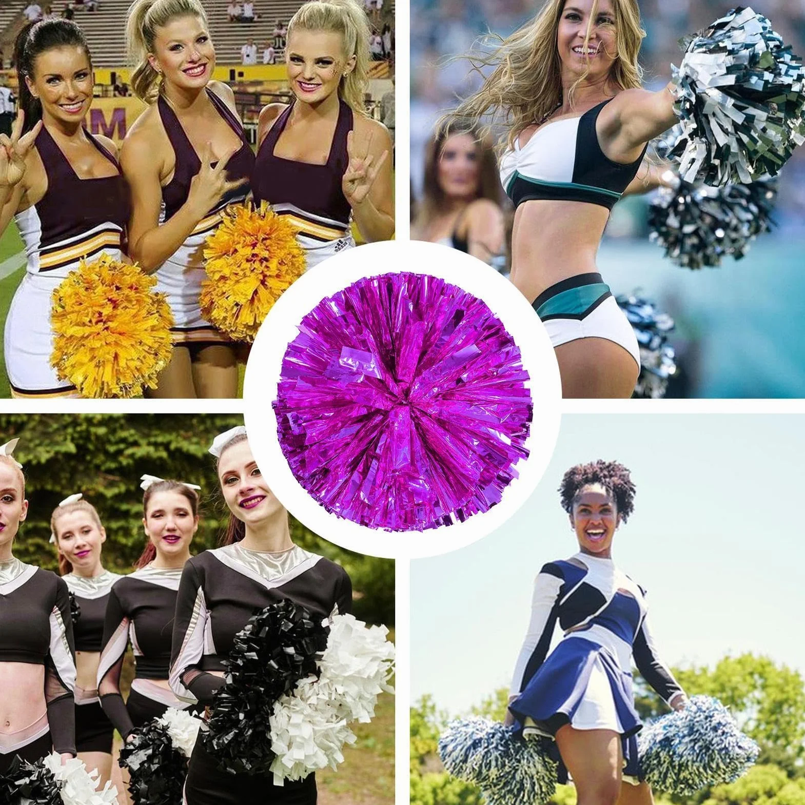 Wusideday Cheerleader Poms 30 cm 11.8 pollici per bambini adulti
