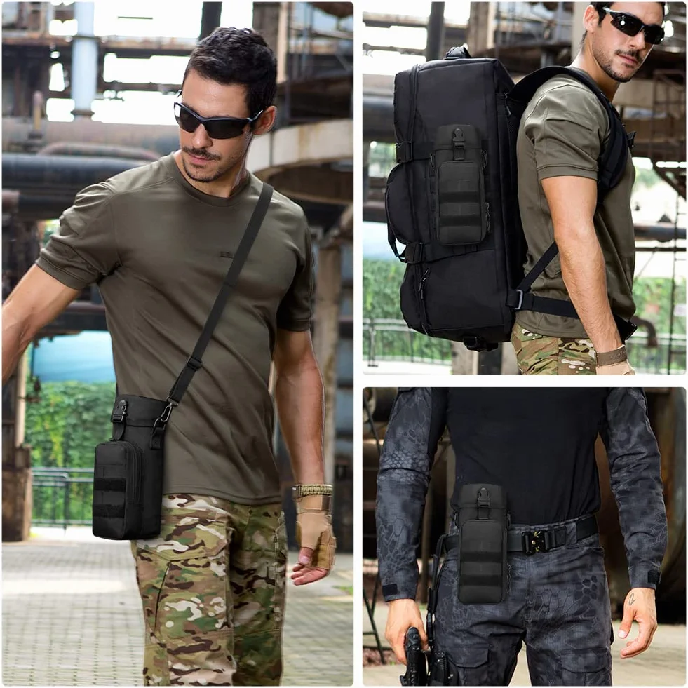 Huntvp Borsa per Borraccia Molle Militare Tattico Borsa Tracolla Porta Bottiglia Custodia Borraccia per Sport Outdoor Ciclismo Trekking Campeggio Escursionismo