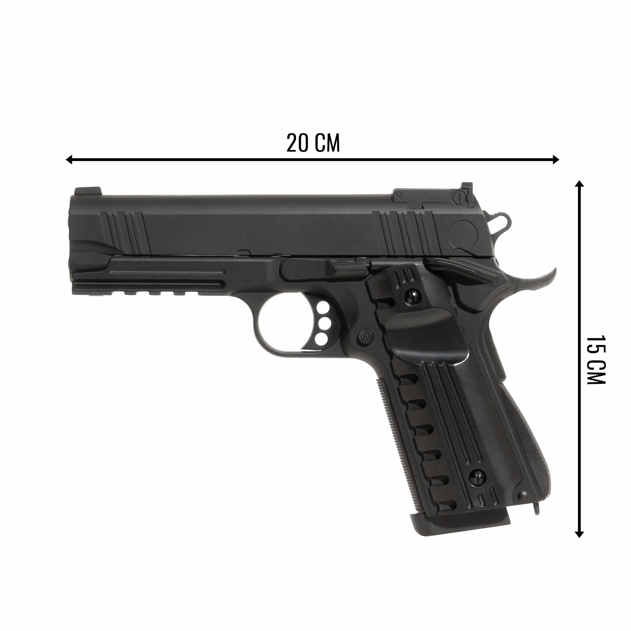 Pistola Softair a Molla, Calibro 6 mm, Corpo in Metallo, 0,9 Joule, 1000 Pallini