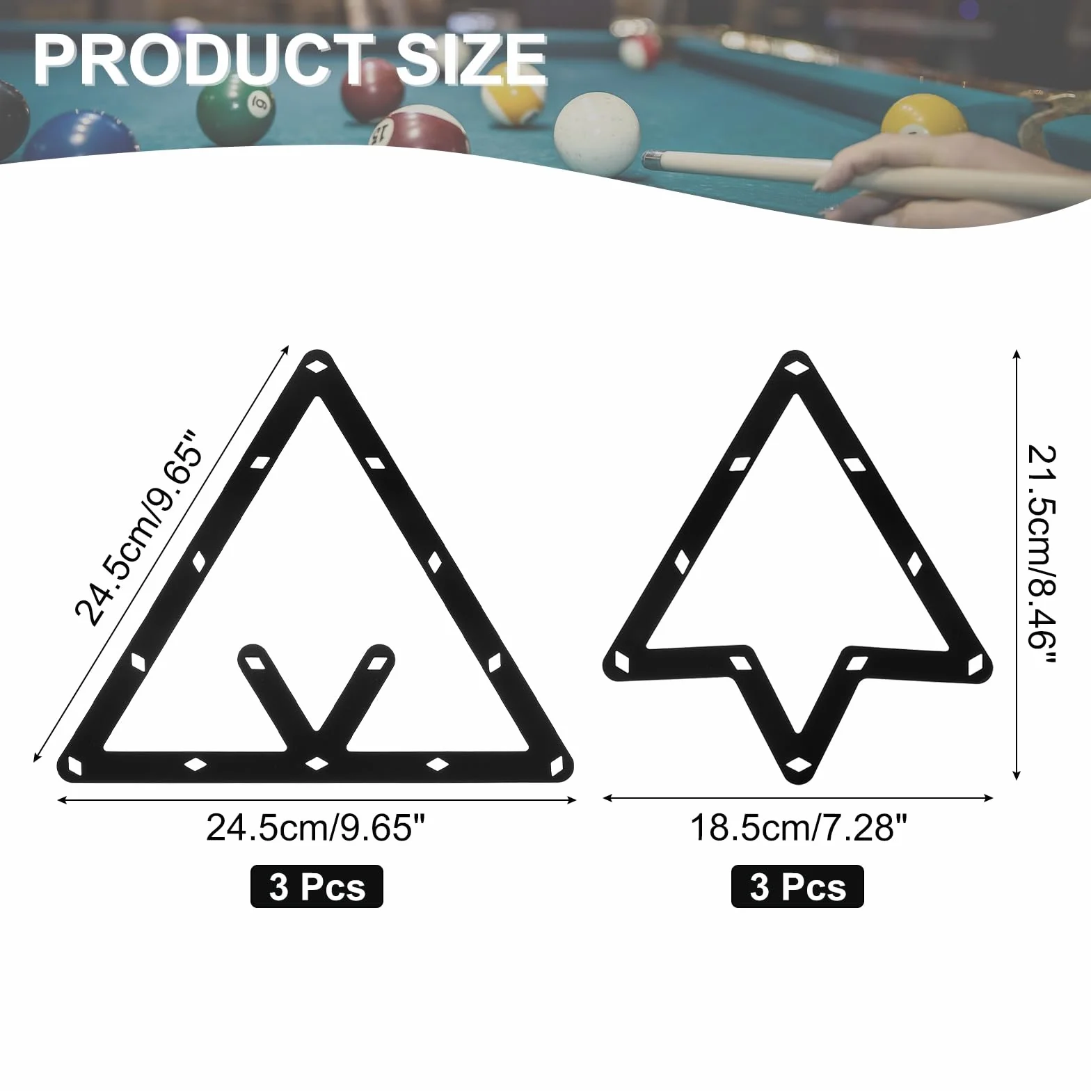 PATIKIL 6 Pz Magic Rack, Combo Pack 8, 9 e 10 Ball, Biliardo Accessori