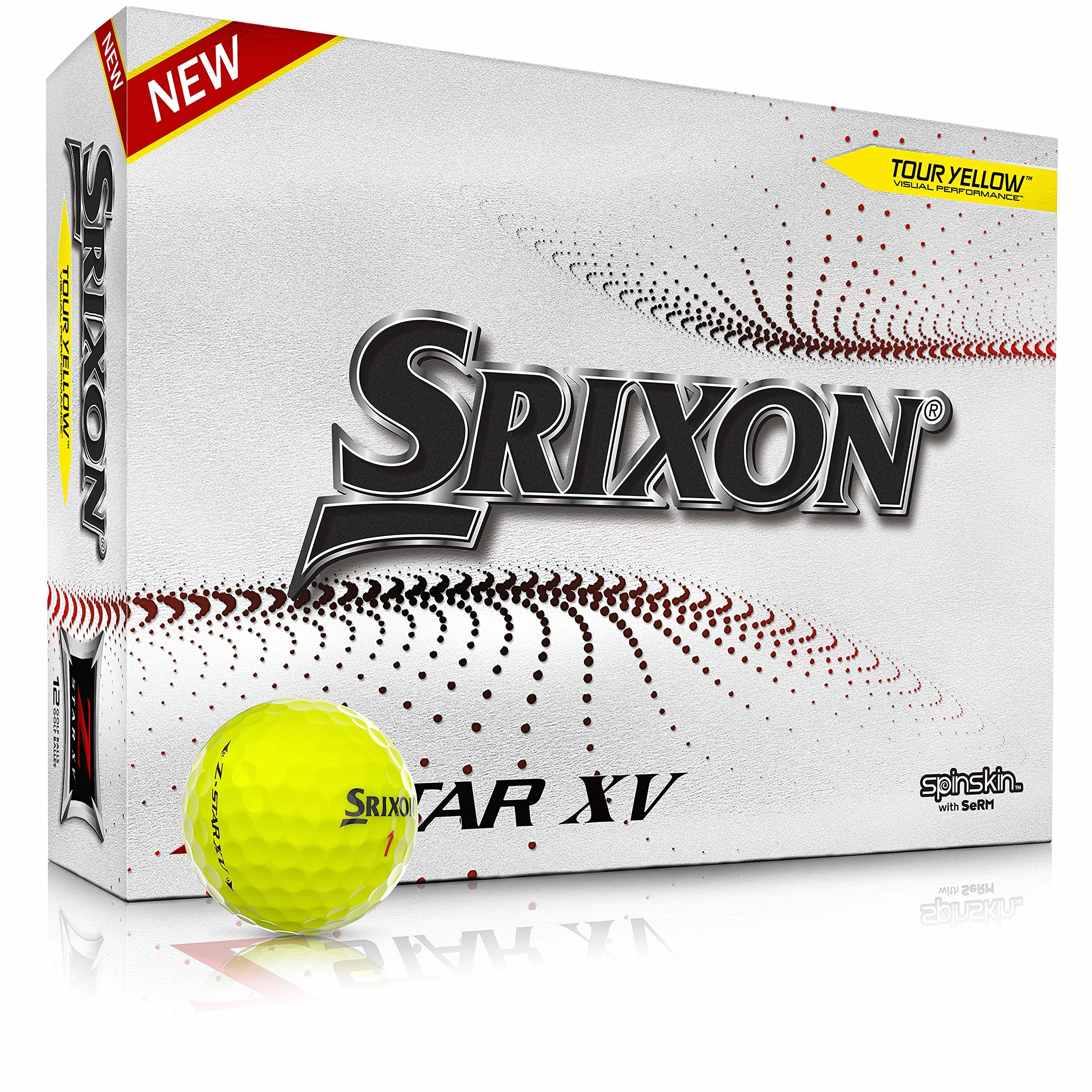 Srixon Z Star XV 7 Tour Yellow Dozzina Palline da Golf Uretano 4 Pezzi