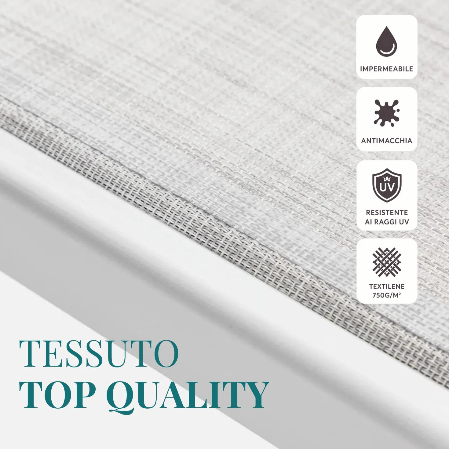 PALUPLUS Lettino Prendisole Professionale in Alluminio, Misura 186x61x40 cm, Tessuto Textilene, con Tetto Parasole e Schienale Regolabile, per Spiaggia, Lido, Piscina, Portata 150Kg -8441F (Grigio)
