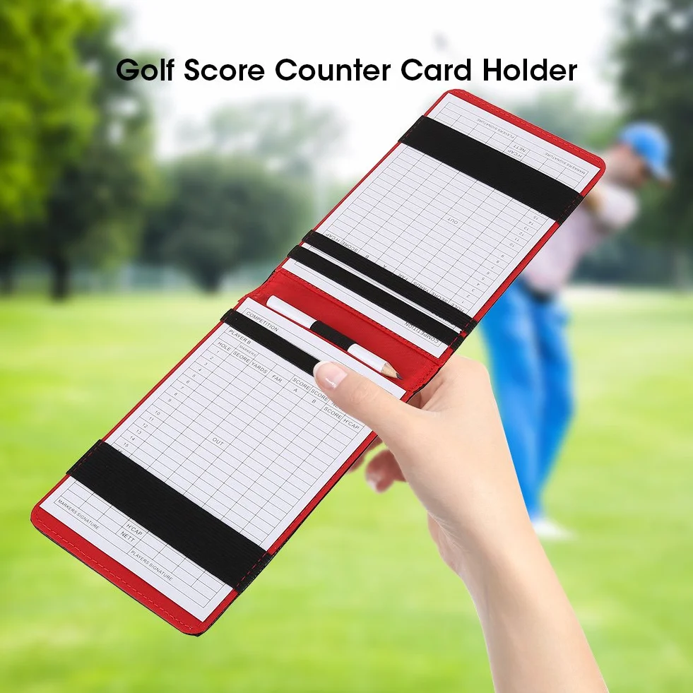 Tbest Titolare di Segnapunti da Golf in Pelle, Porta Carte, Portamonete e Accessori Sportivi con Matita