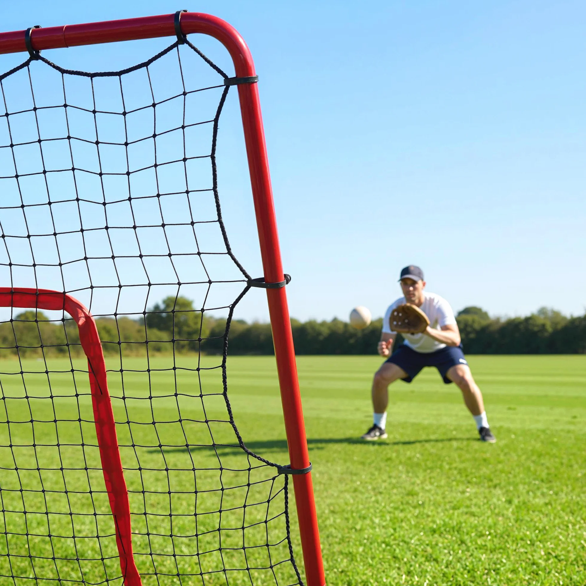 SPORTNOW Rete da Rimbalzo Baseball, Rebounder Portatile con 4 Angolazioni Regolabili per Calcio, Baseball, Softball, Lacrosse