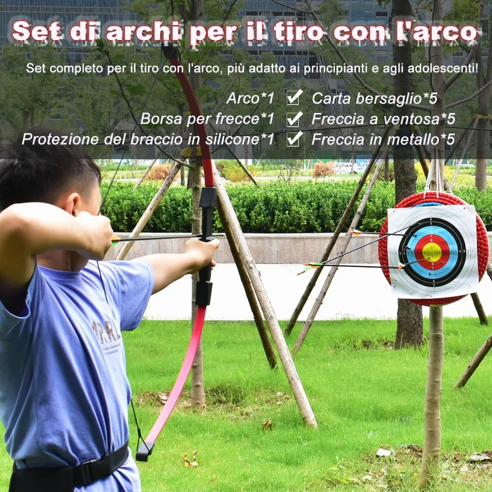Set di Tiro con l'Arco per Adulti e Principianti con Faretra e Bersaglio