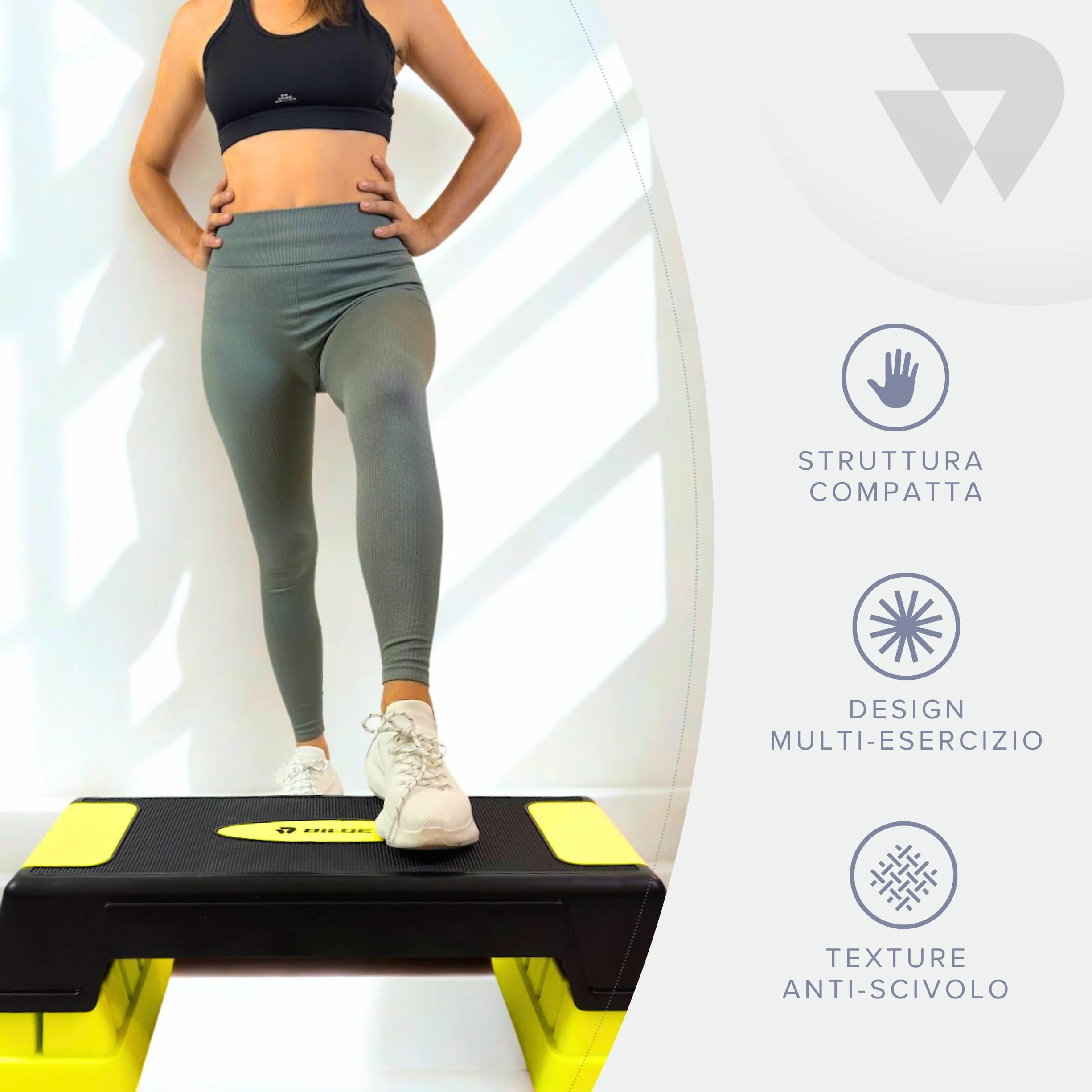 Stepper per Allenamento Aerobico e di Equilibrio, Fitness Casa Palestra Antiscivolo, Altezza Regolabile