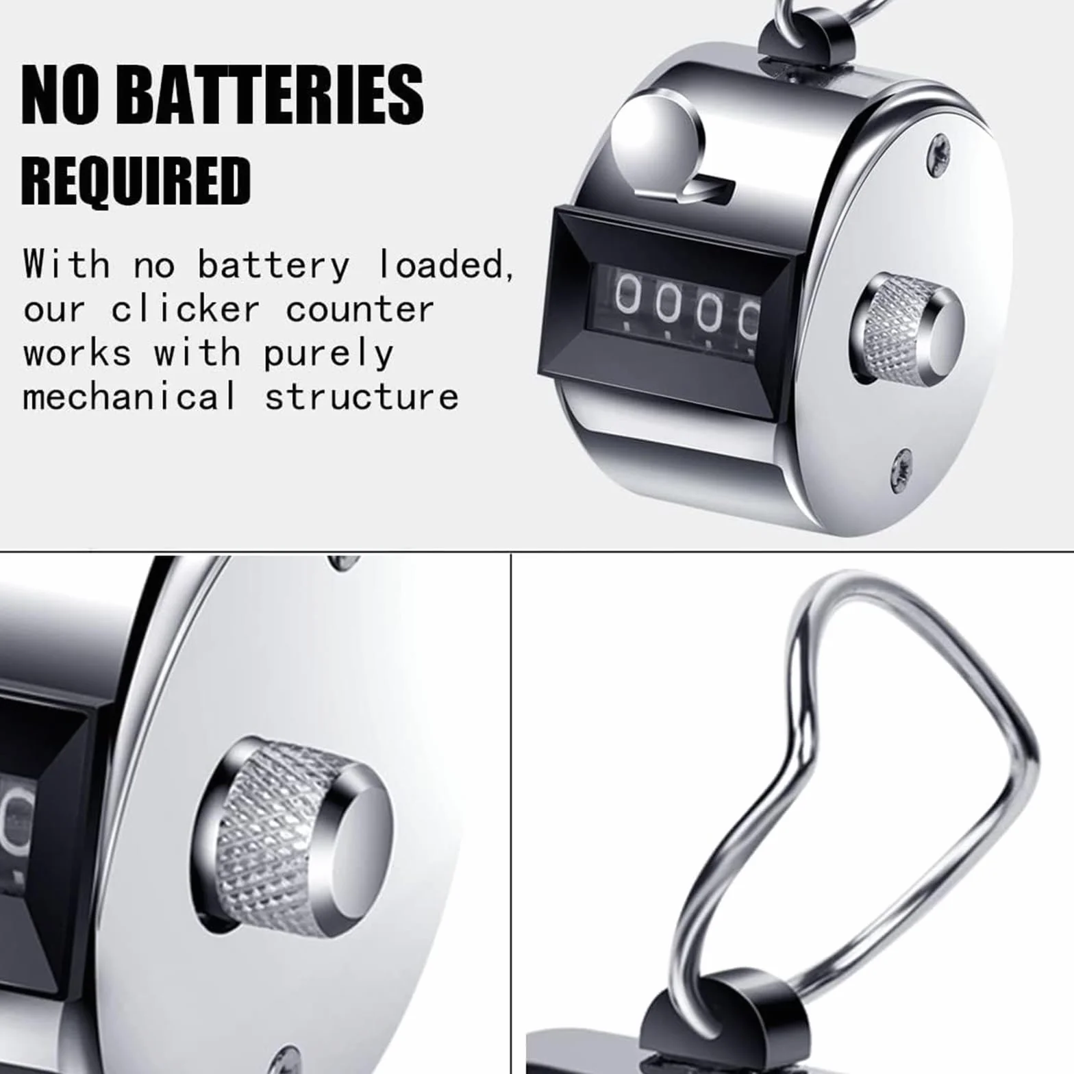 Contatore da Golf Metallico Portatile Clicker 9999 3 Pezzi