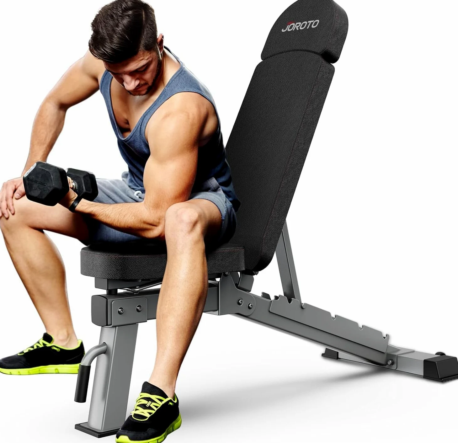 JOROTO MD80 Panca Pesi Regolabile - Panca Palestra Con Carico Totale Di 450 Kg, Esercizi Su Panca Verticale, Inclinata, Inclinata e Piana