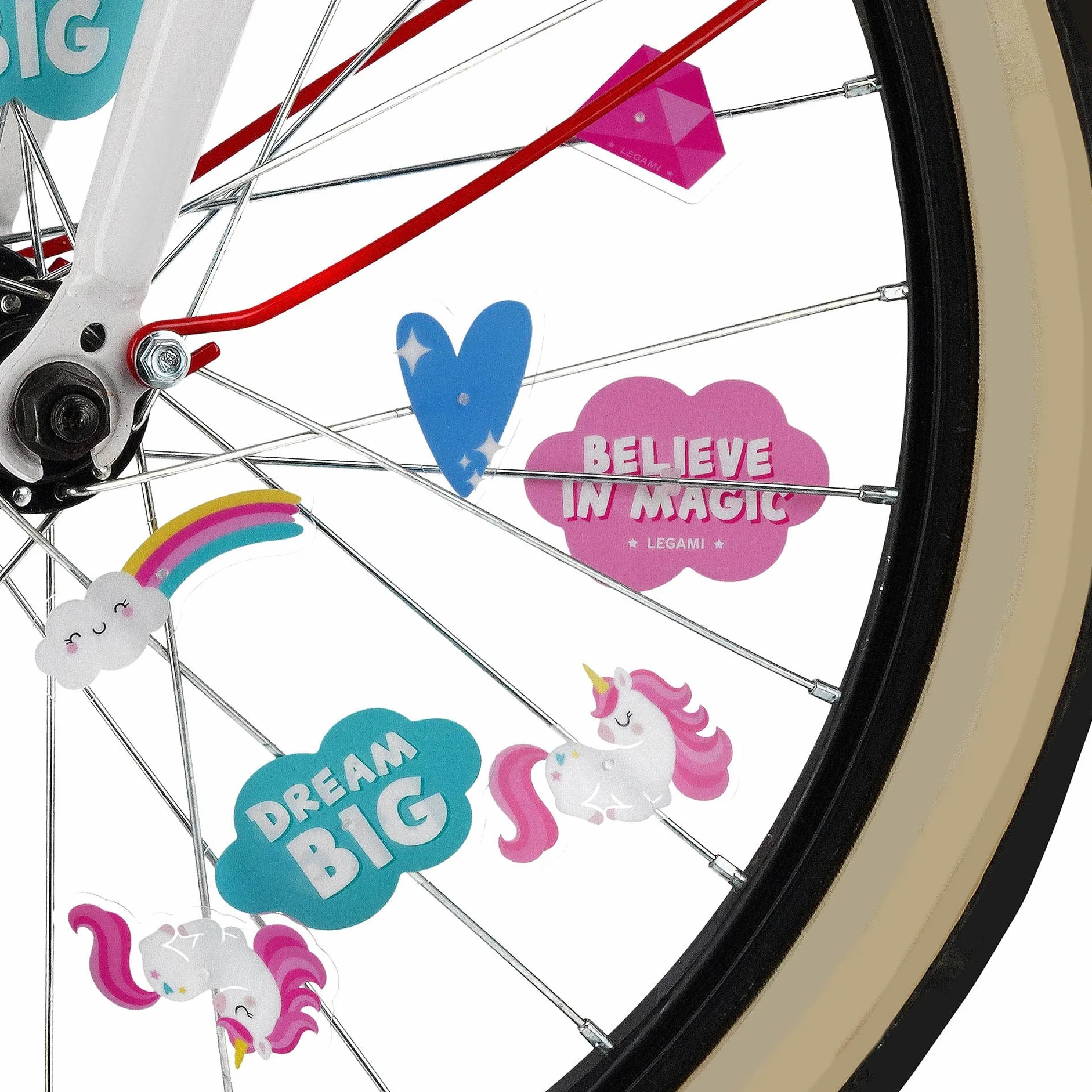 Legami Set di 30 decorazioni per raggi bicicletta Unicorn