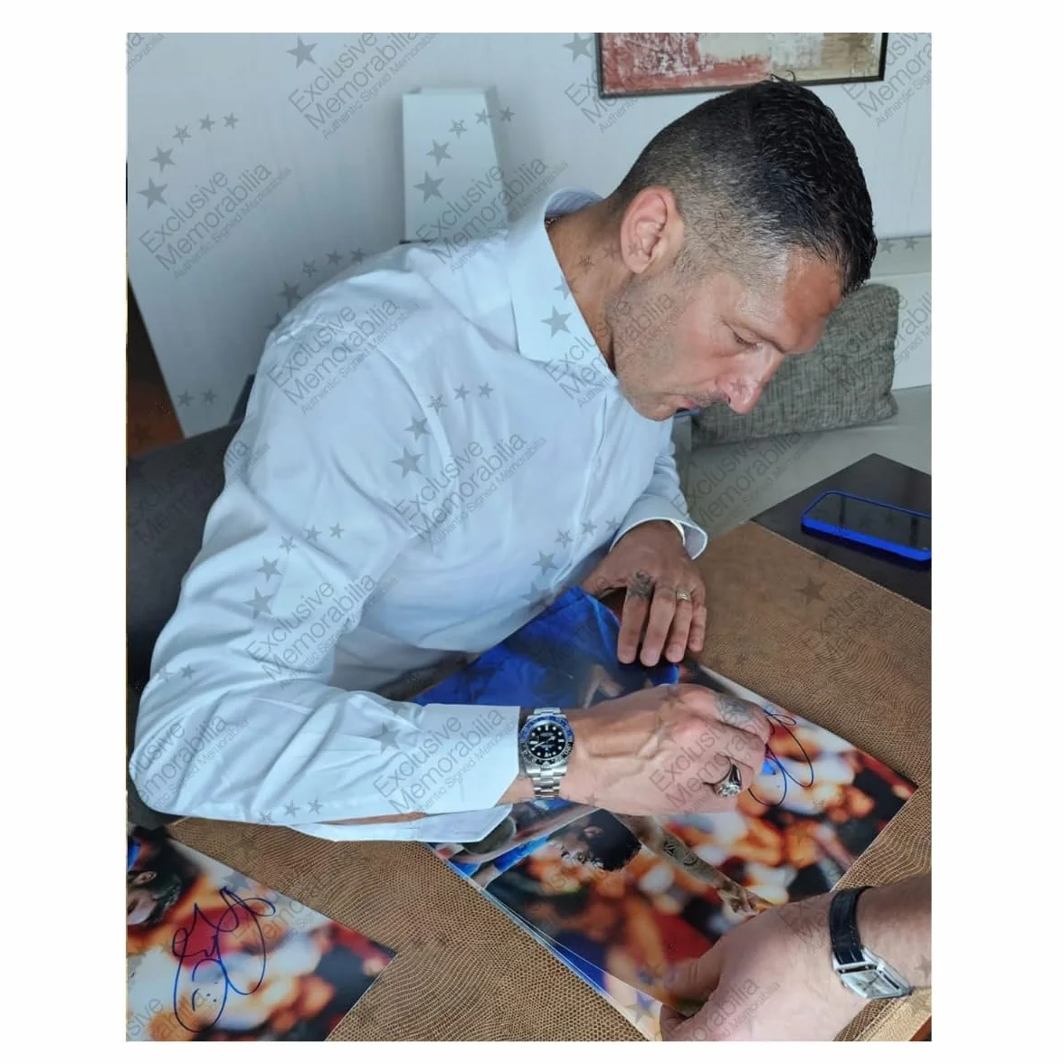 Autografata Foto del calcio dell'Italia Marco Materazzi