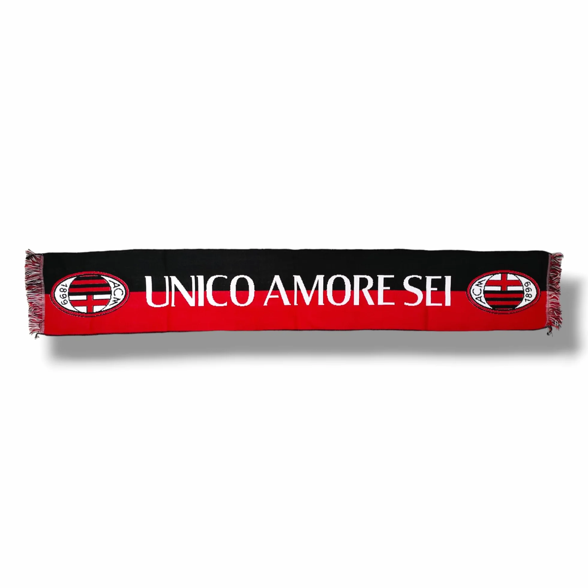 AC Milan Sciarpa Jacquard Righe Oblique Rossonere Ufficiale 100% Acrilico Made in Italy