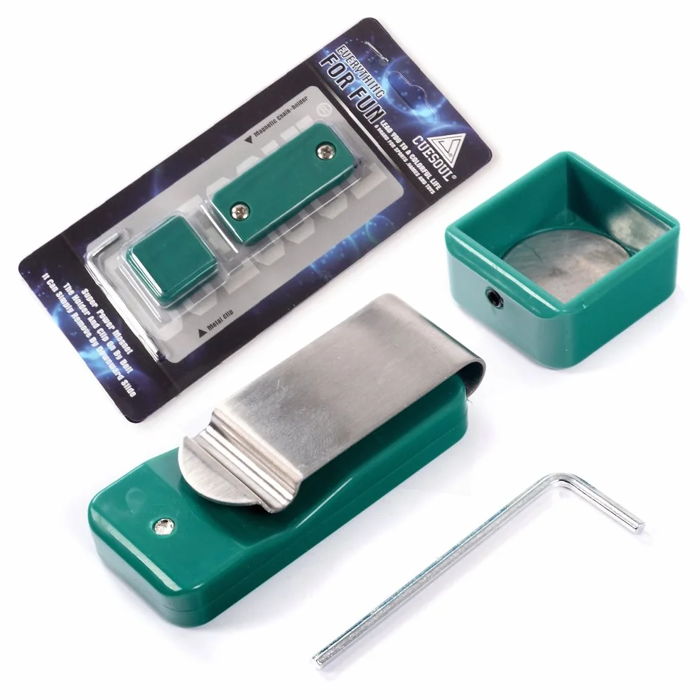 CUESOUL Biliardo Snooker Pool Cue Magnetico Chalk Holder con Clip da Cintura