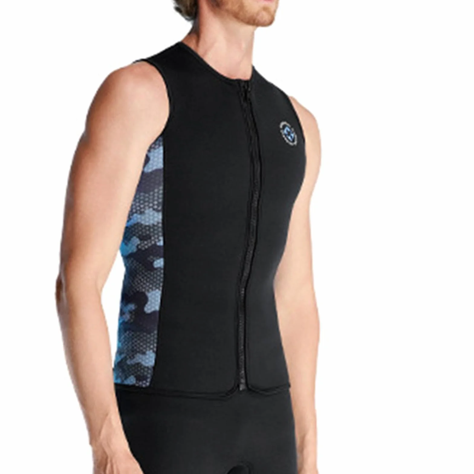 Rockible Muta da Uomo Top 3mm Cerniera Gilet da Sub in Neoprene Senza Maniche per Kayak Canoa Nuoto