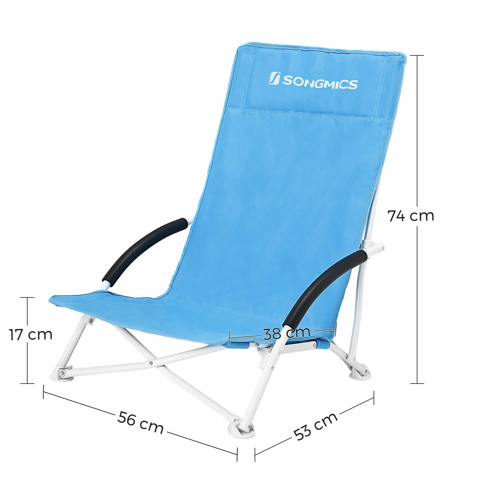 SONGMICS Sedia Spiaggina Pieghevole Portatile Sdraio da Campeggio Spiaggia con Borsa
