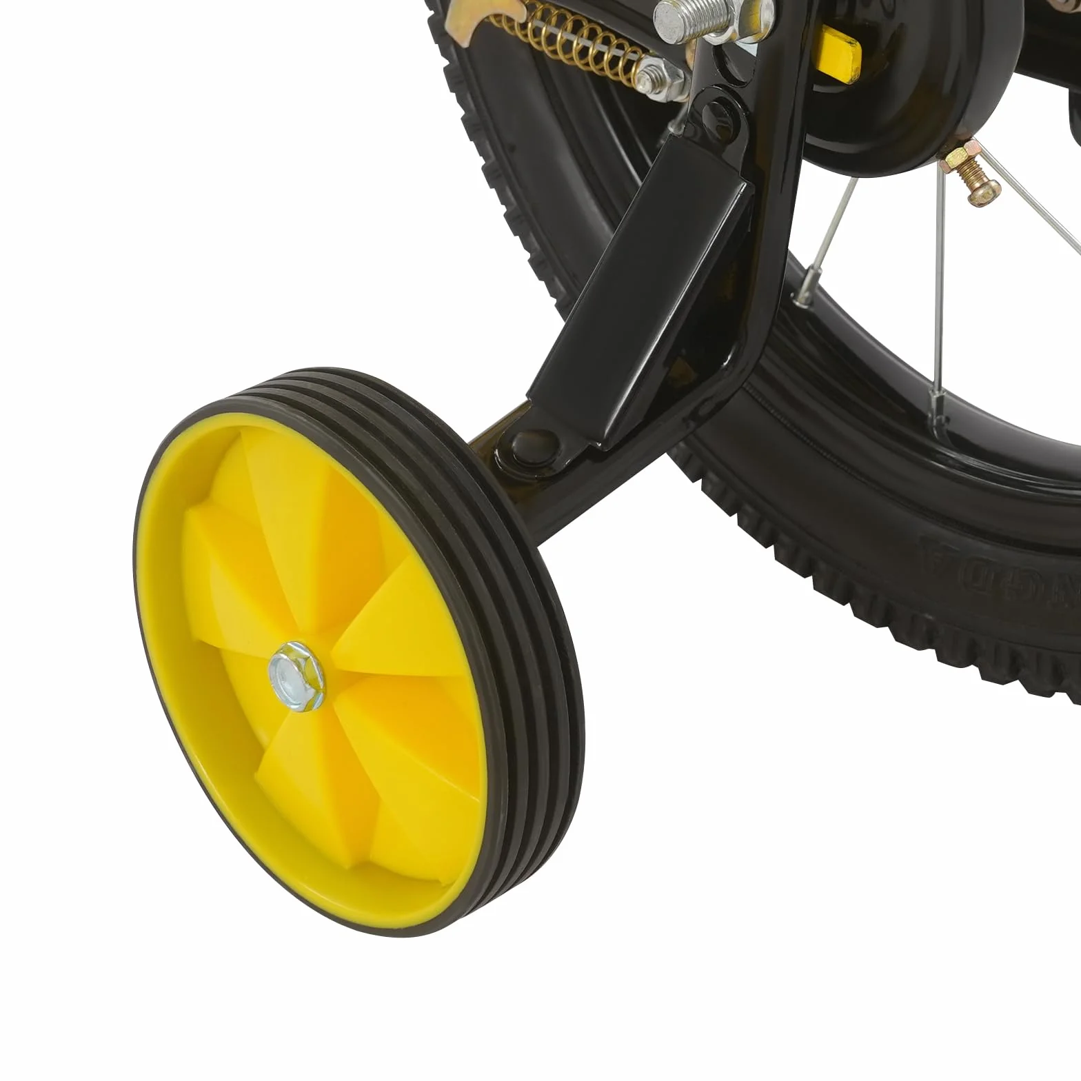 Bicicletta per bambini 14 pollici con ruote di supporto e parafanghi, freno doppio, altezza regolabile 43-49 cm