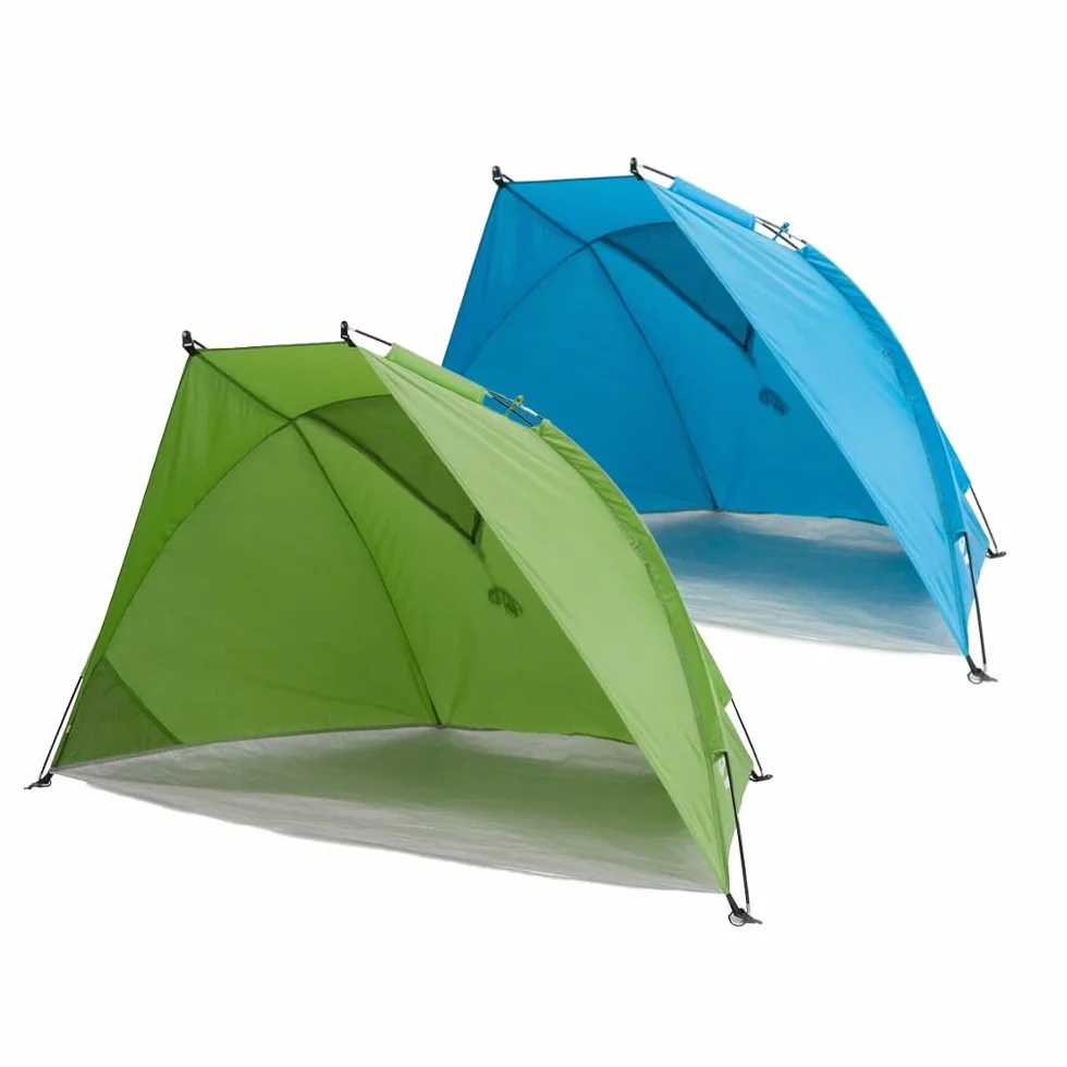 outdoorer tenda da spiaggia Helios Air, blu, UV 80, compatta, ventilata — tenda da spiaggia da viaggio