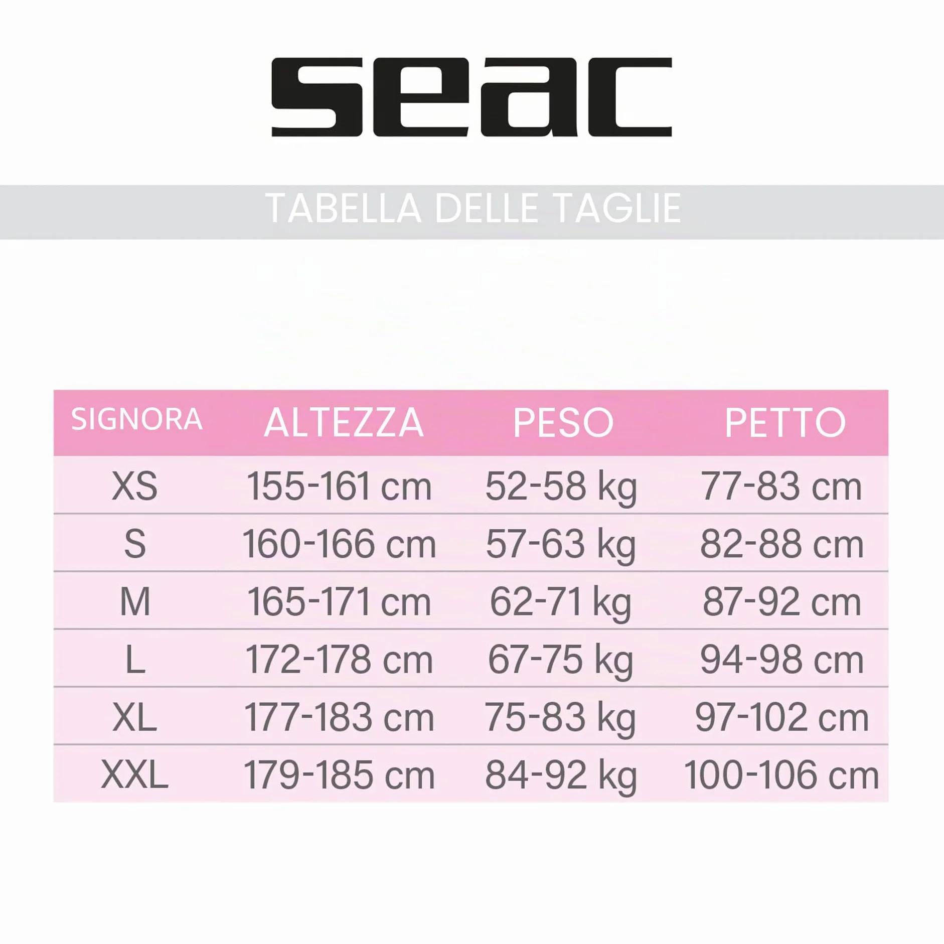 Seac Ciao Lady Muta Corta da Donna Neoprene 2,5 mm per Snorkeling Subacquea