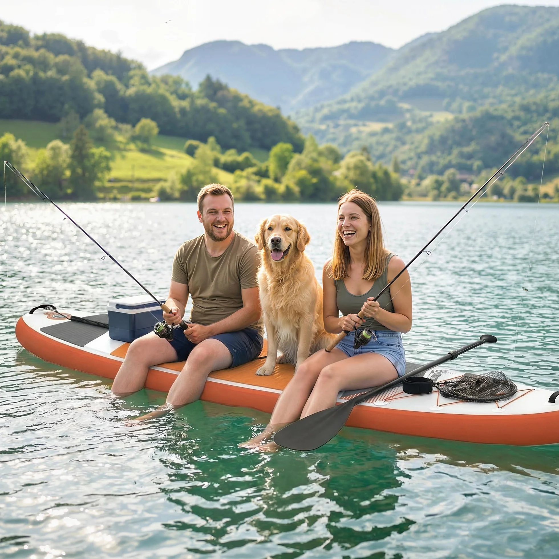 Outsunny Tavola Sup Gonfiabile Adulti, Stand Up Paddle Board con Ponte Antiscivolo in EVA, Pagaia in Alluminio Regolabile, Zaino, Pompa, Pinna Rimovibile, Carico 160 kg, 320x82x15cm, Tutti i Livelli