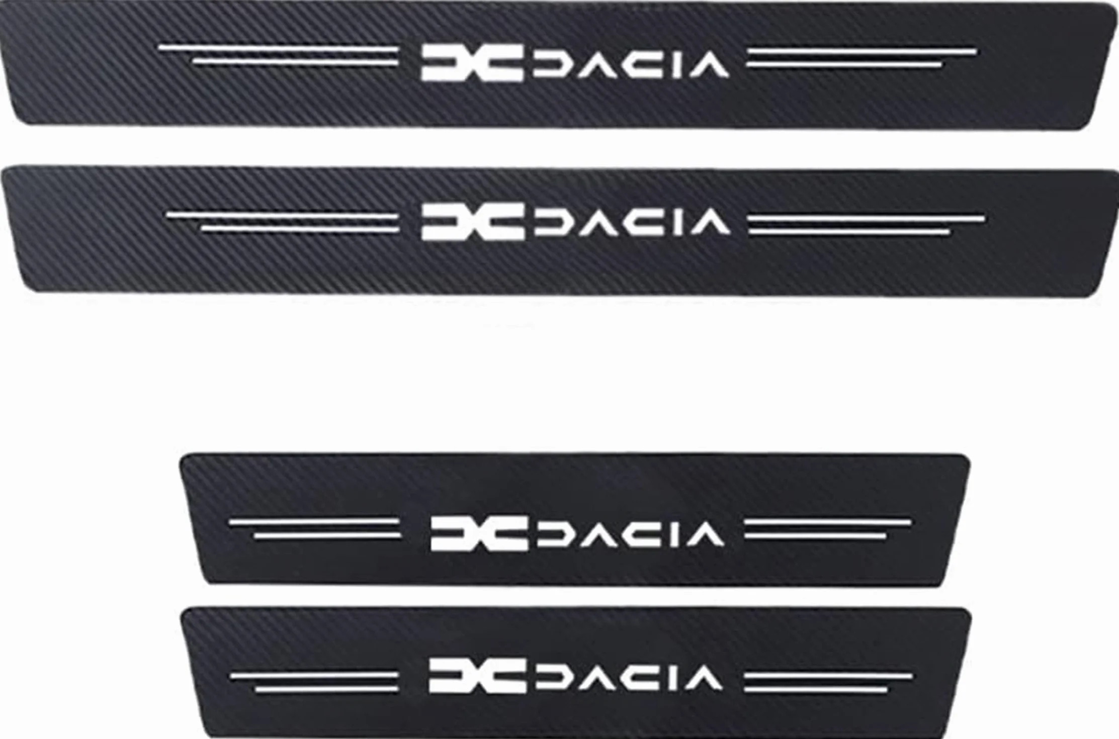 4 Pezzi Bagliore di Notte Fibra di CarbonioBattitacco per Auto, per Spring Lodgy Dokker Duster Logan Sandero Stepway Antiusura Soglia AntiGraffio Benvenuto Pedaliera Styling Accessori