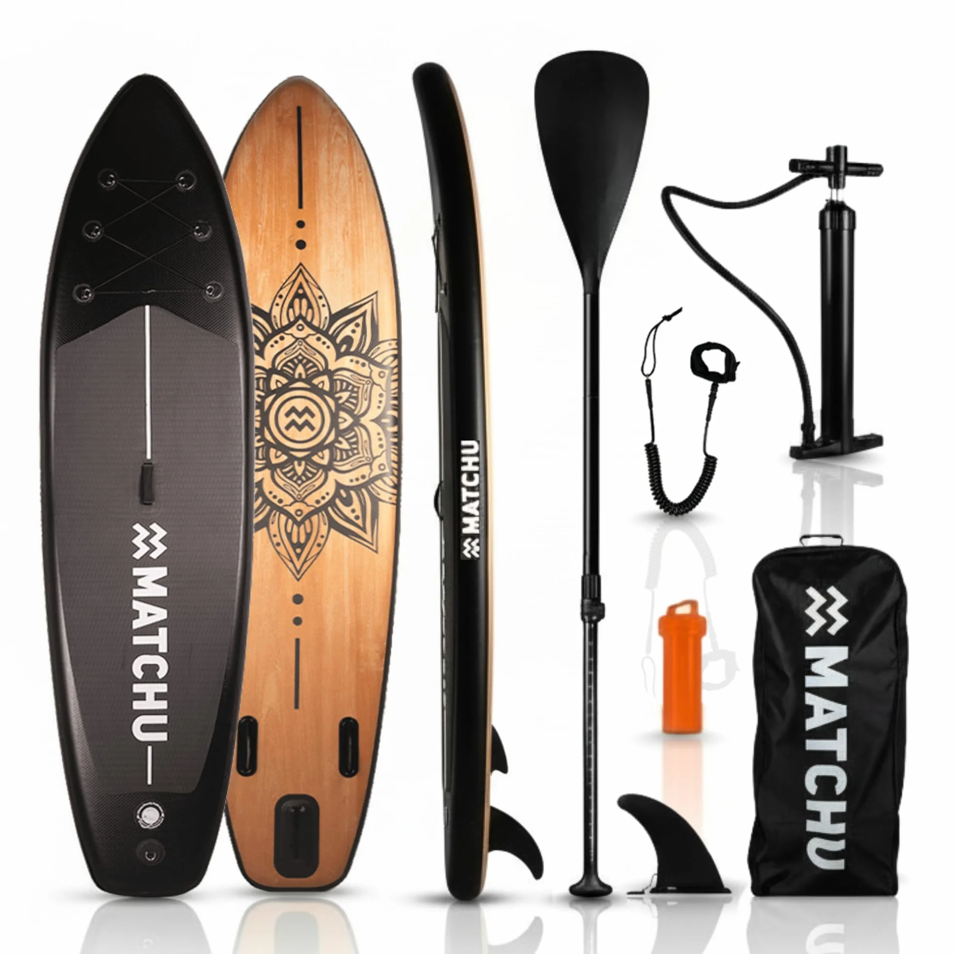 Matchu – Sup Gonfiabile – Tavola Sup Gonfiabile - Set completo - T/M 150 KG caricabile - 320x81x15 CM - Antiscivolo - Pedana morbida