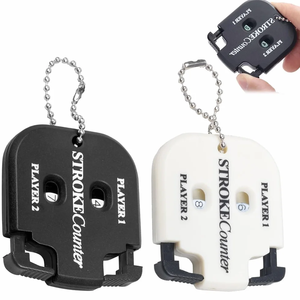 Contatore Porta Da Golf 2 Pezzi Digitale Con Catena, Materiale Abs Resistente, Leggero Portatile per 2 Giocatori