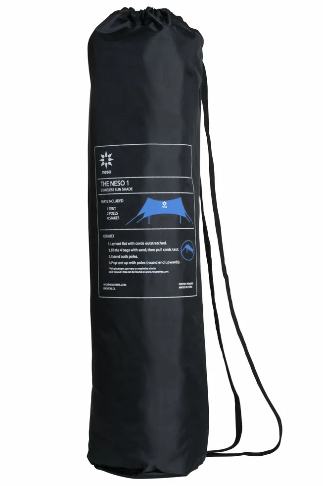Tenda da spiaggia Neso Tents con ancoraggio a sabbia, parasole portatile - 2.1m x 2.1m - Angoli rinforzati brevettati (Blu Pervinca)