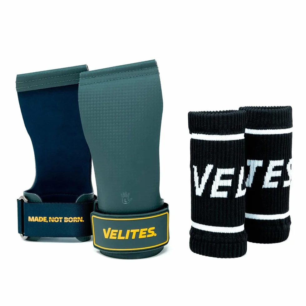 Velites Paracalli ufficiali CrossFit Games Quad Ultra - Polsini e borsa inclusi per Trazioni, Muscle-up, Toes to Bar