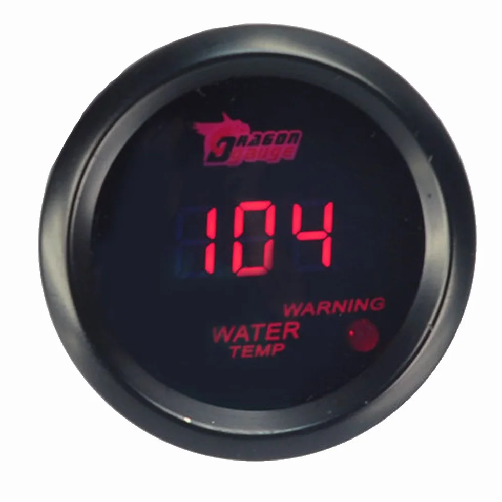 12V Auto 52mm Universale Digitale led rosso display leggero indicatore della temperatura dell'acqua fahrenheit Calibro