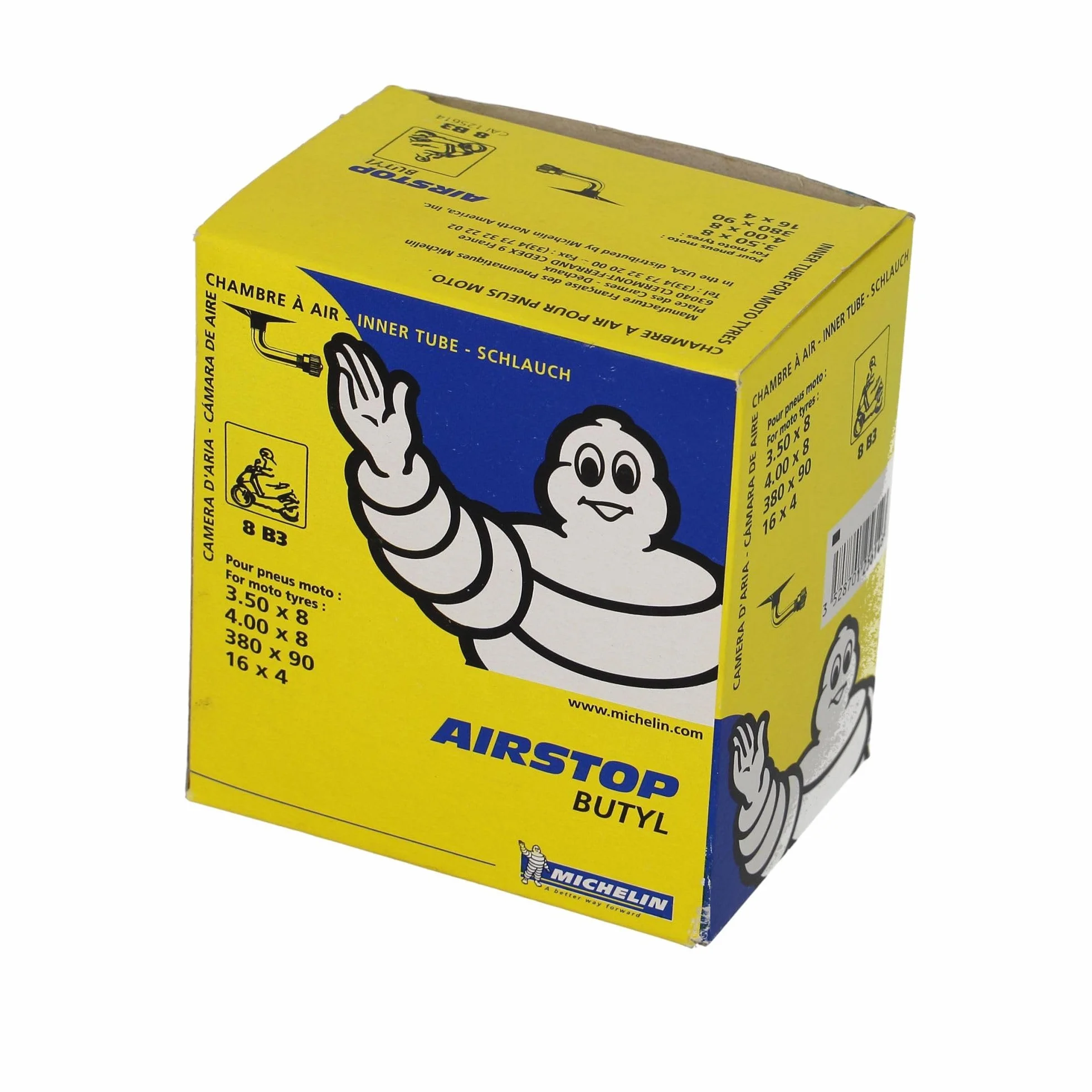 Camera d'aria moto Michelin 8B 3 Valve 1202 (3.50-8, 4.00-8)