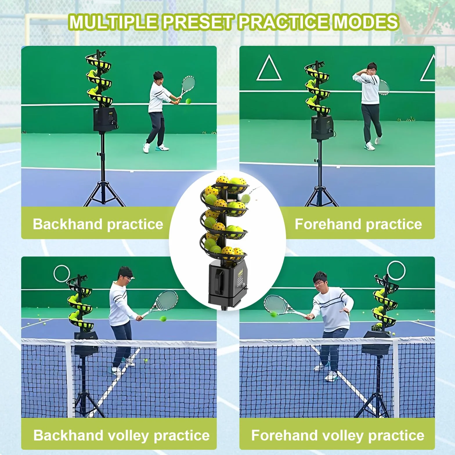 Macchina per Palline da Tennis Leggero a Collegare/Batterie 33 Palle Allenamento