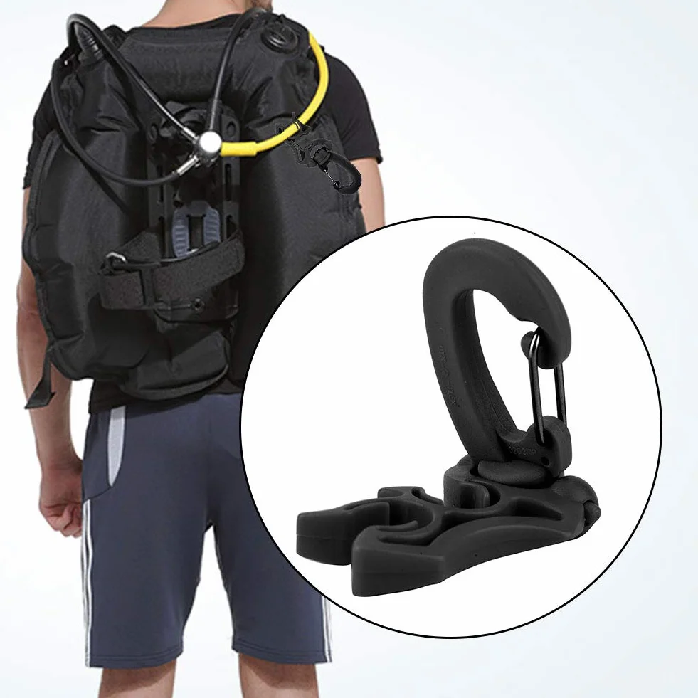 Gancio di Ritegno per Erogatore Portatubo per Immersione Subacquea Clip Sgancio Rapido Snorkeling