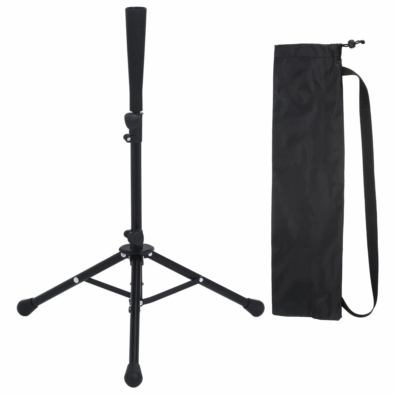 PATIKIL Viaggi Baseball Battuta Tee, Portatile Baseball Tee Regolabile Altezza da 25" a 41" Treppiede Softball Tee Alzati per Colpire Allenamento Esercitati, Nero