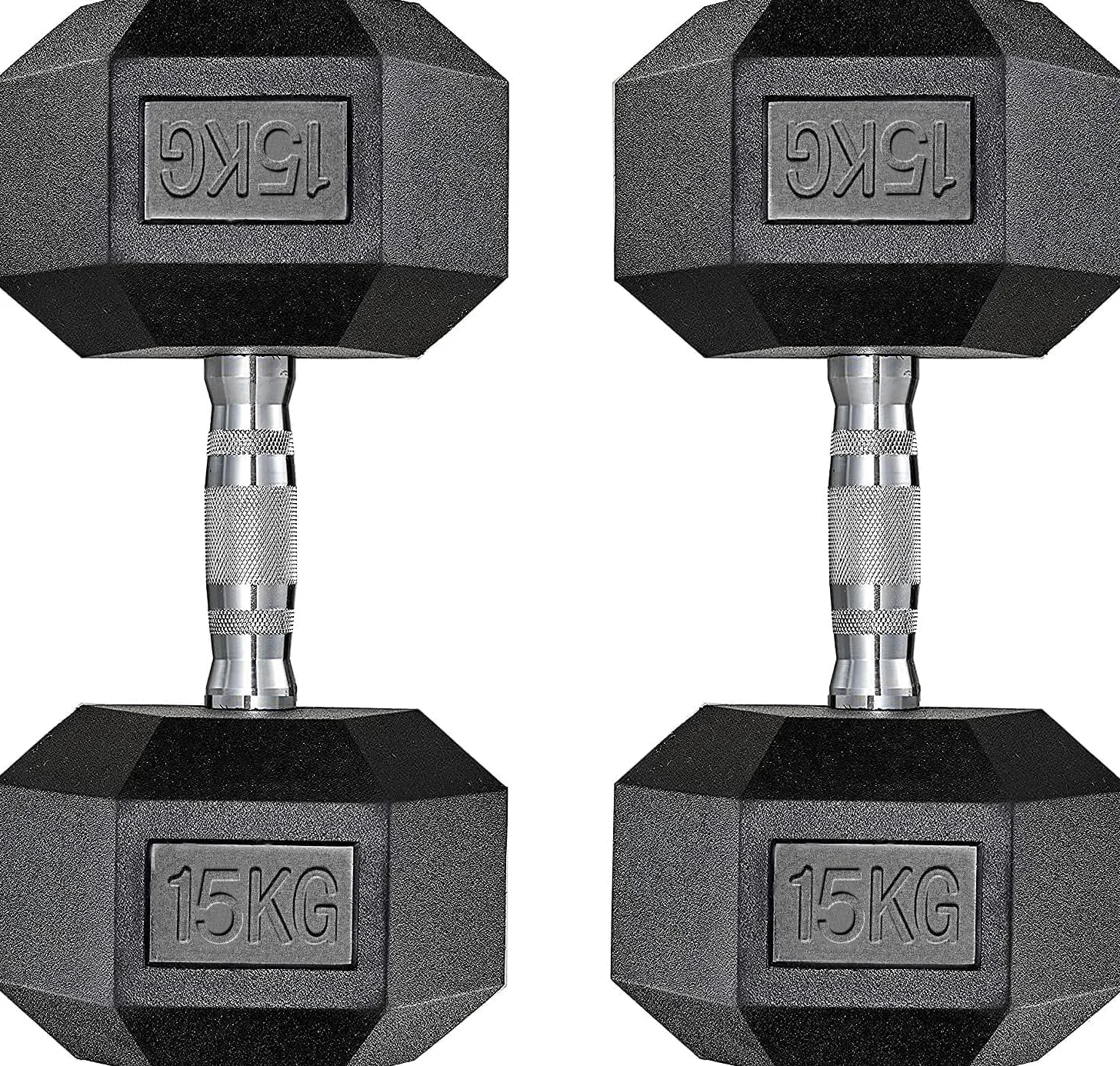 Set di 2 manubri esagonali, 10 – 30 kg, con rivestimento antiscivolo, impugnatura ergonomica, set di manubri corti in gomma polimerica, per allenamento aerobico