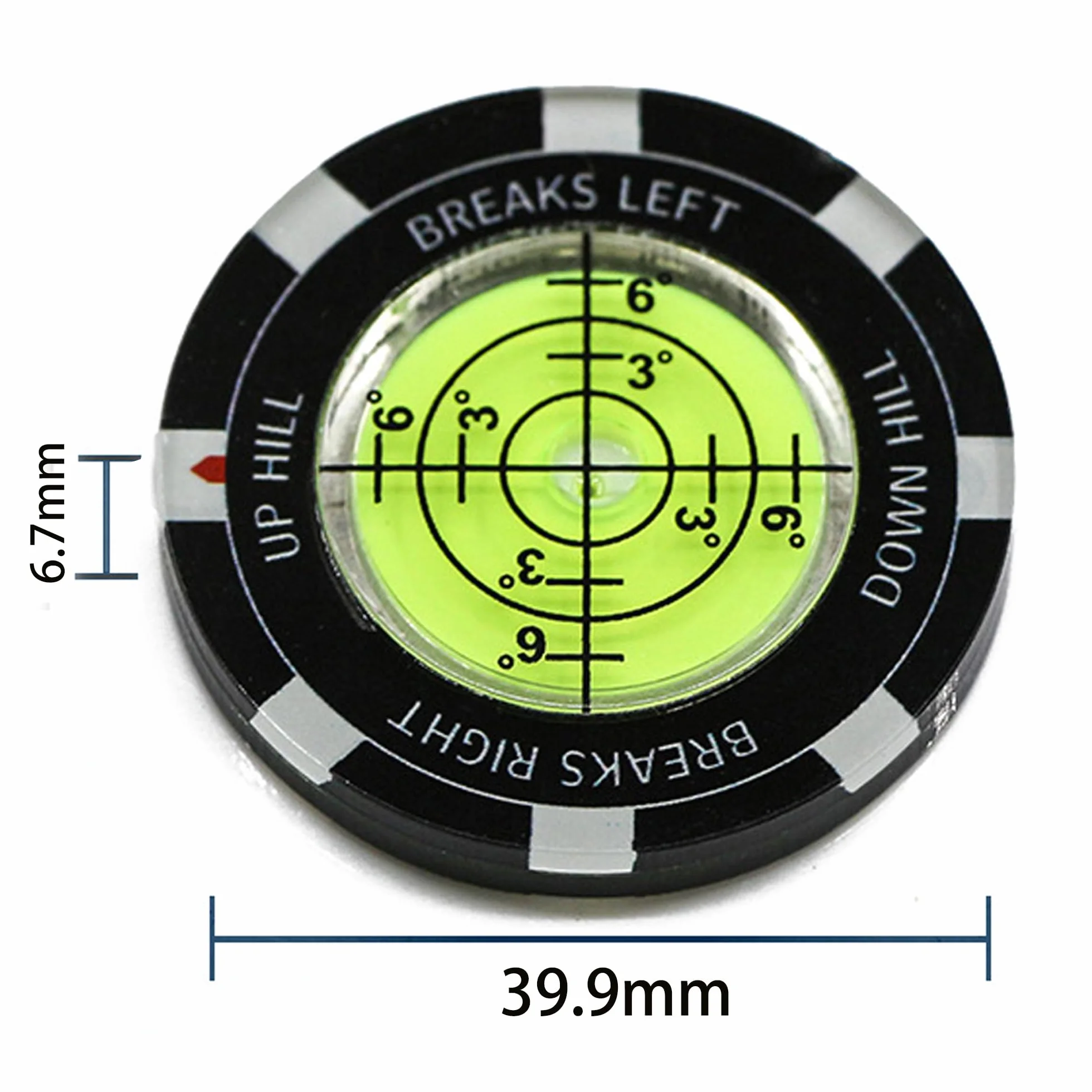 Golf Reader Horizontal Ball Marker z Poziomnicą, Precyzyjny Czytnik Zieleni, Klips na Czapkę